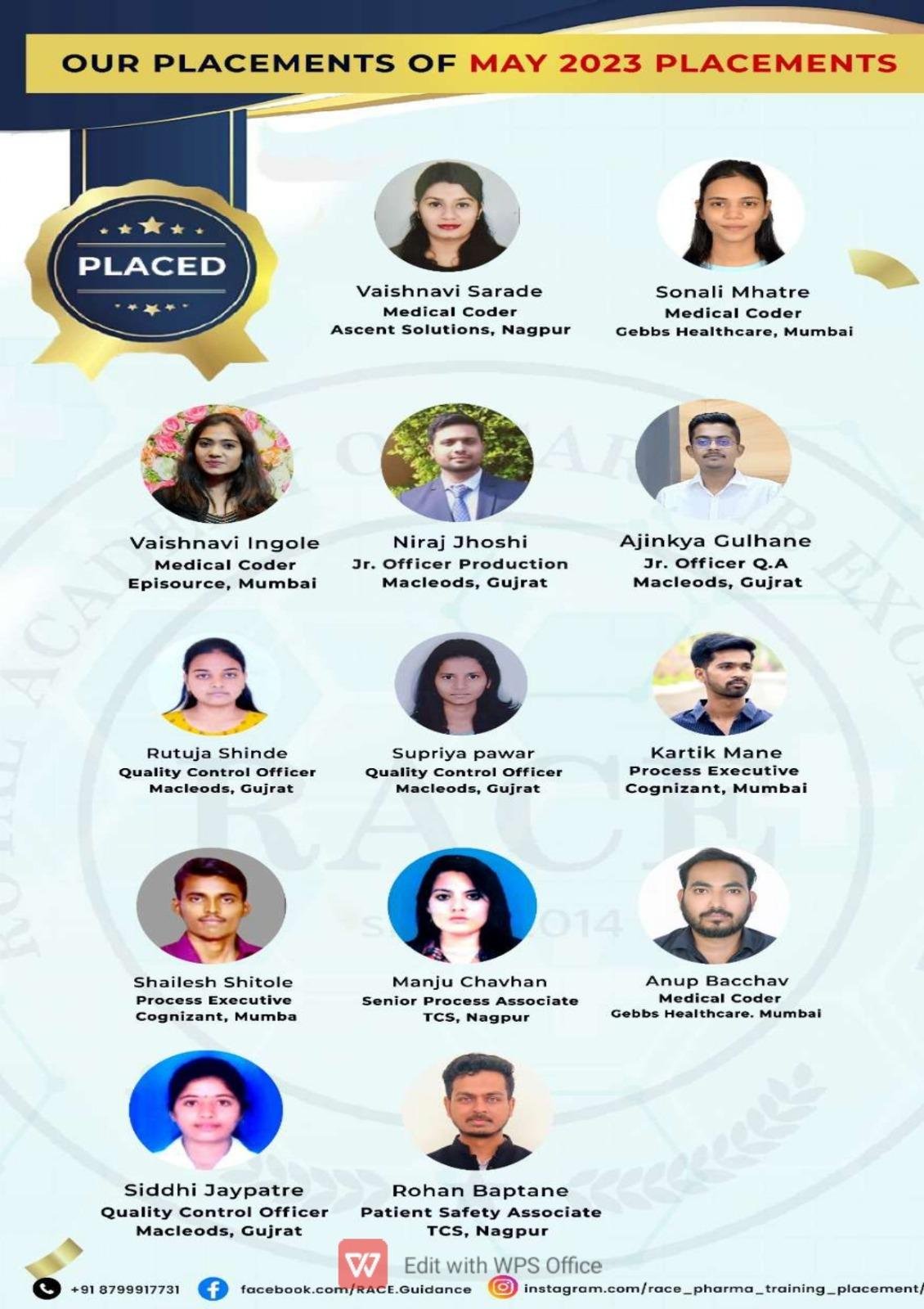 RACE medical coding placement poster – healthcare job success 2023