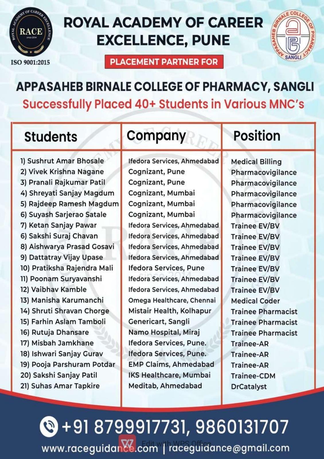RACE medical coding placement poster – healthcare job success 2024