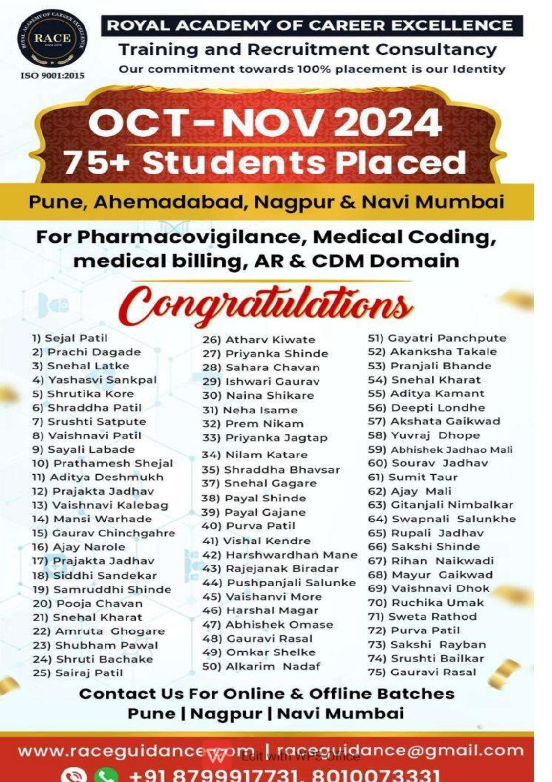 RACE student success story – medical coding placement 2024