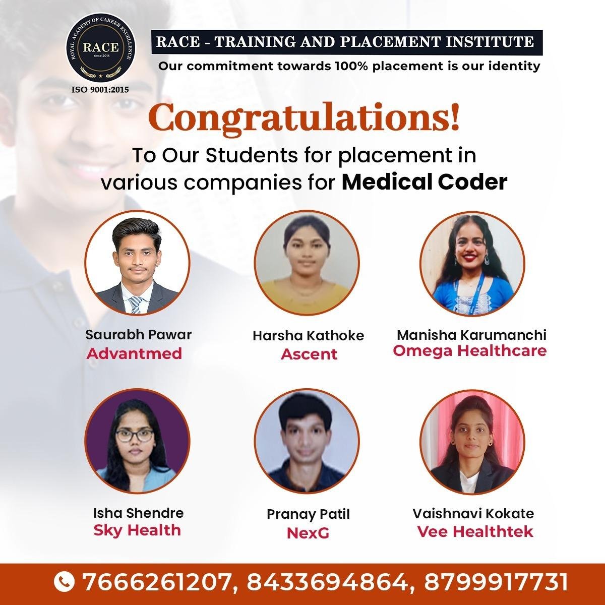 RACE student success story – medical coding and healthcare placement October 2025