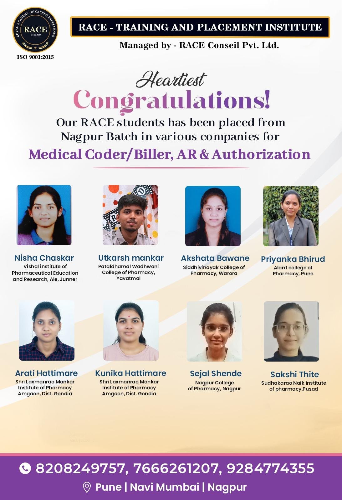 RACE student success story – medical coding and healthcare placement 2025