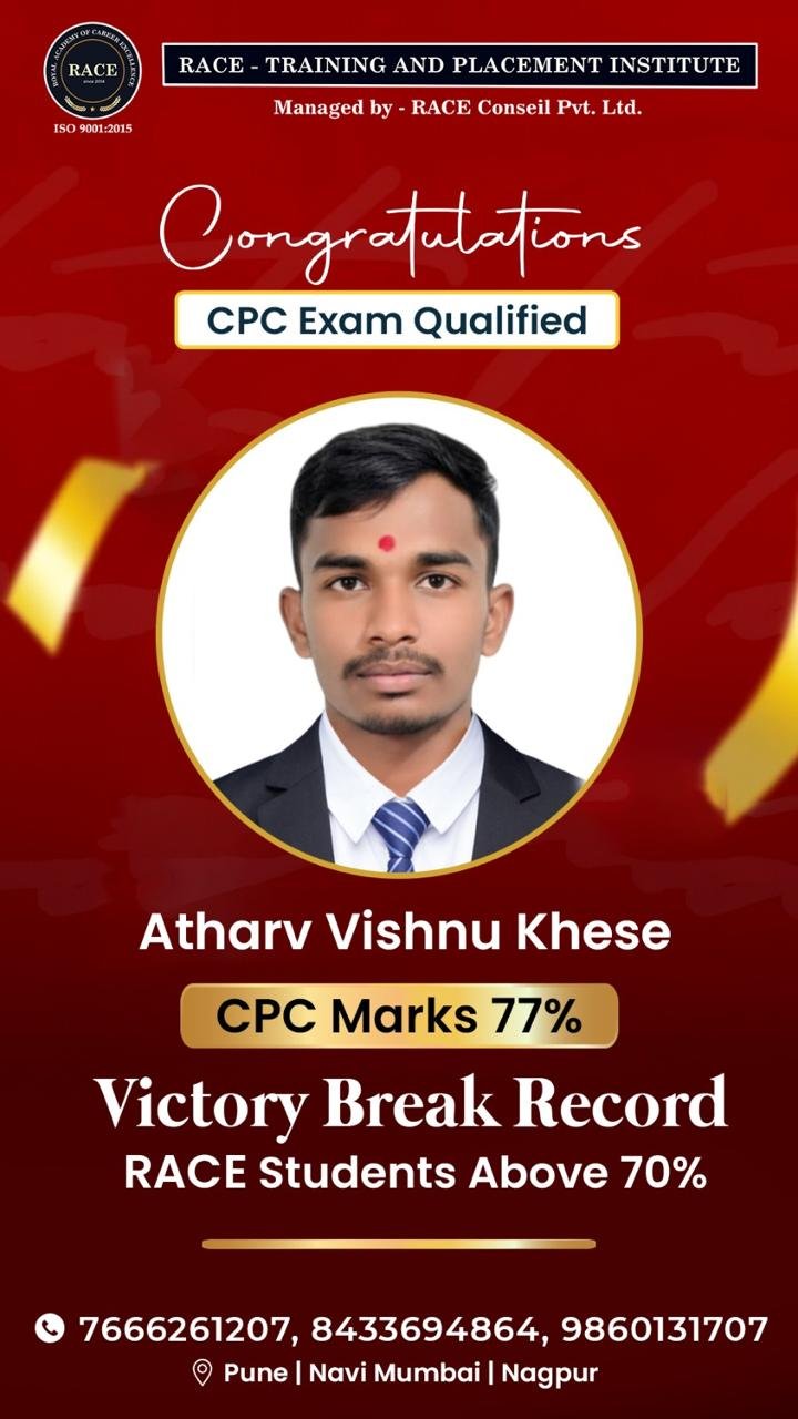Atharv Vishnu Khese - CPC Marks 77%