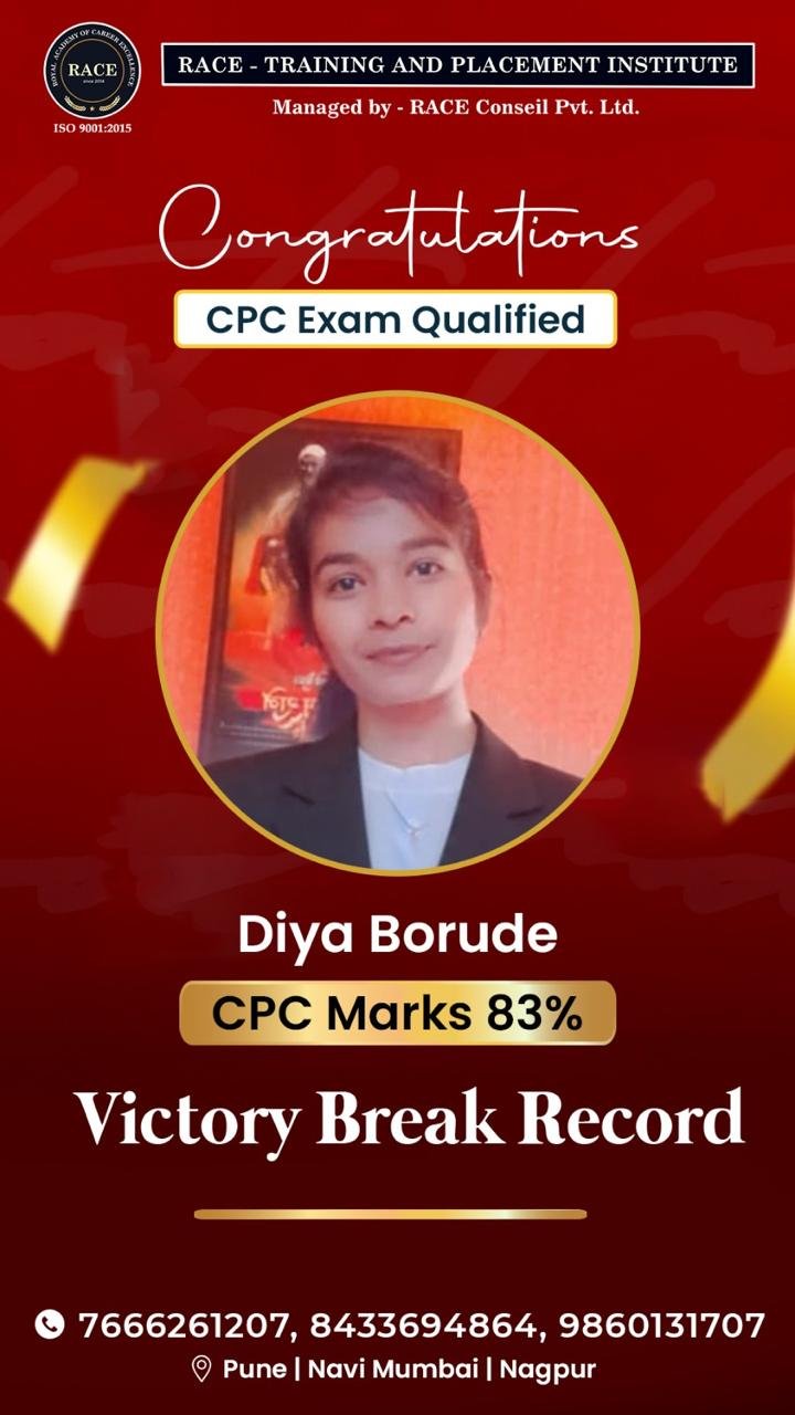 Diya Borude - CPC Marks 83%