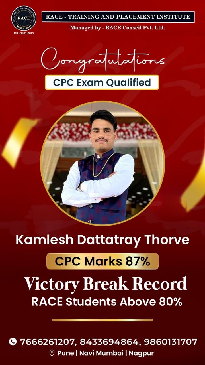 Kamlesh Dattatray Thorve - CPC Marks 87%