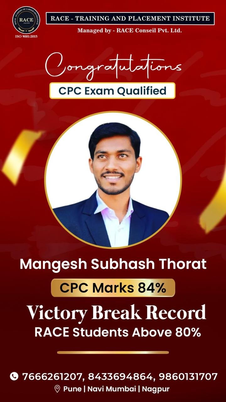 Mangesh Subhash Thorat - CPC Marks 84%