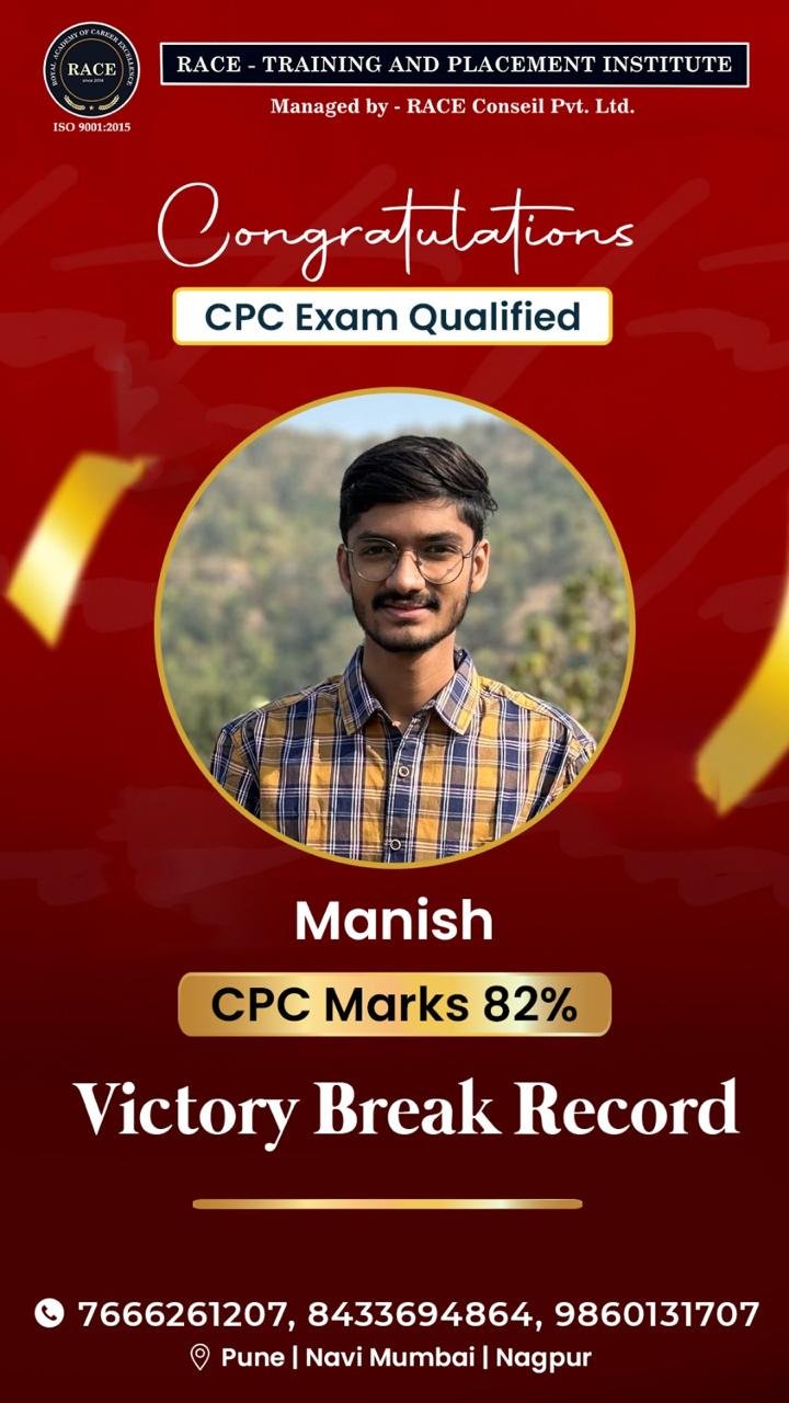 Manish - CPC Marks 82%
