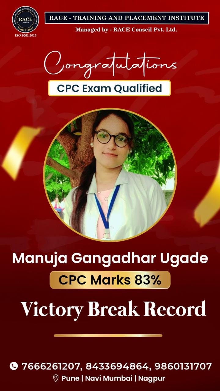 Manuja Gangadhar Ugade - CPC Marks 83%