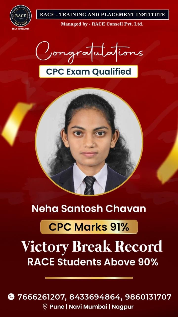 Neha Santosh Chavan - CPC Marks 91%
