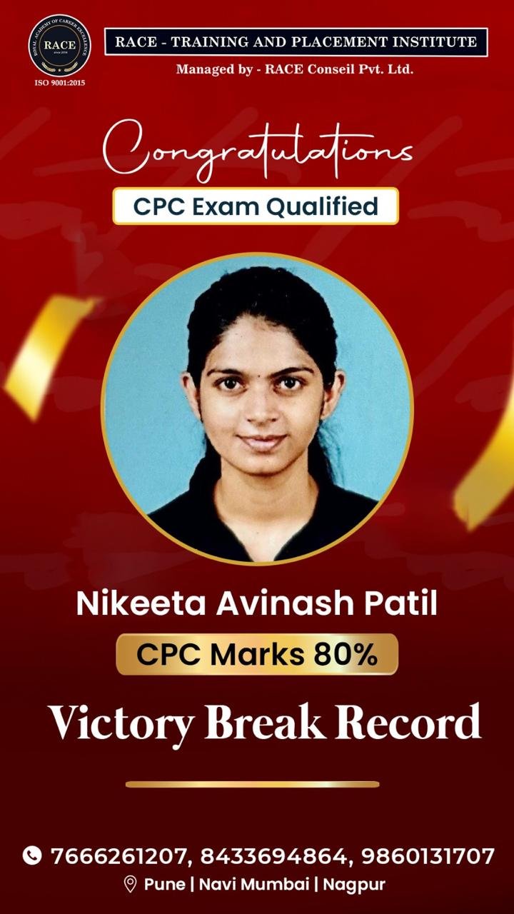 Nikeeta Avinash Patil - CPC Marks 80%