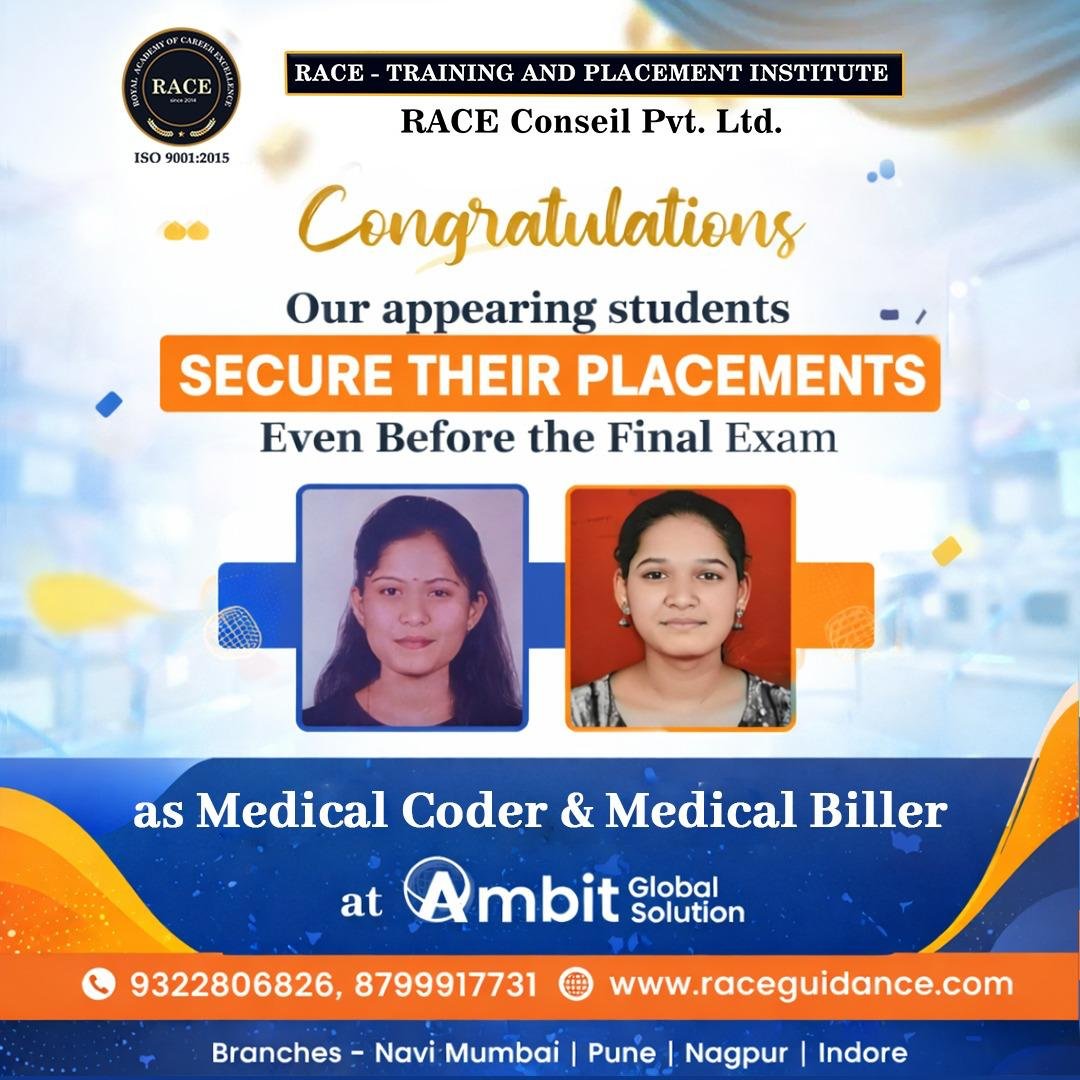 RACE medical coding placement poster – healthcare job success 2026
