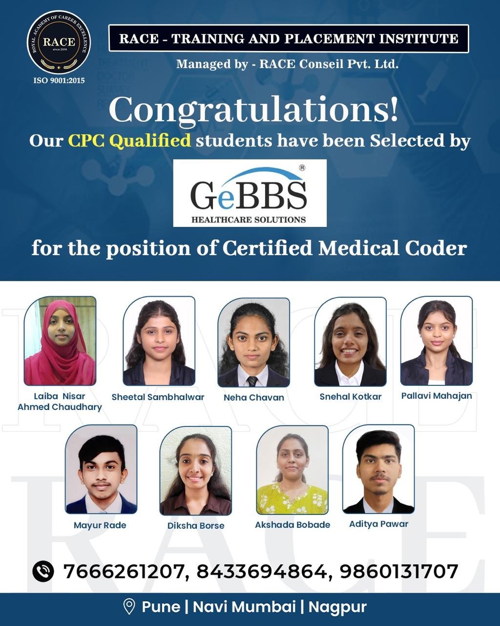 RACE student success story – medical coding and healthcare placement 2026